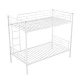 Twin Over Twin Metal Bunk Bed (White)( old sku: MF189201KAA ) - Home Elegance USA