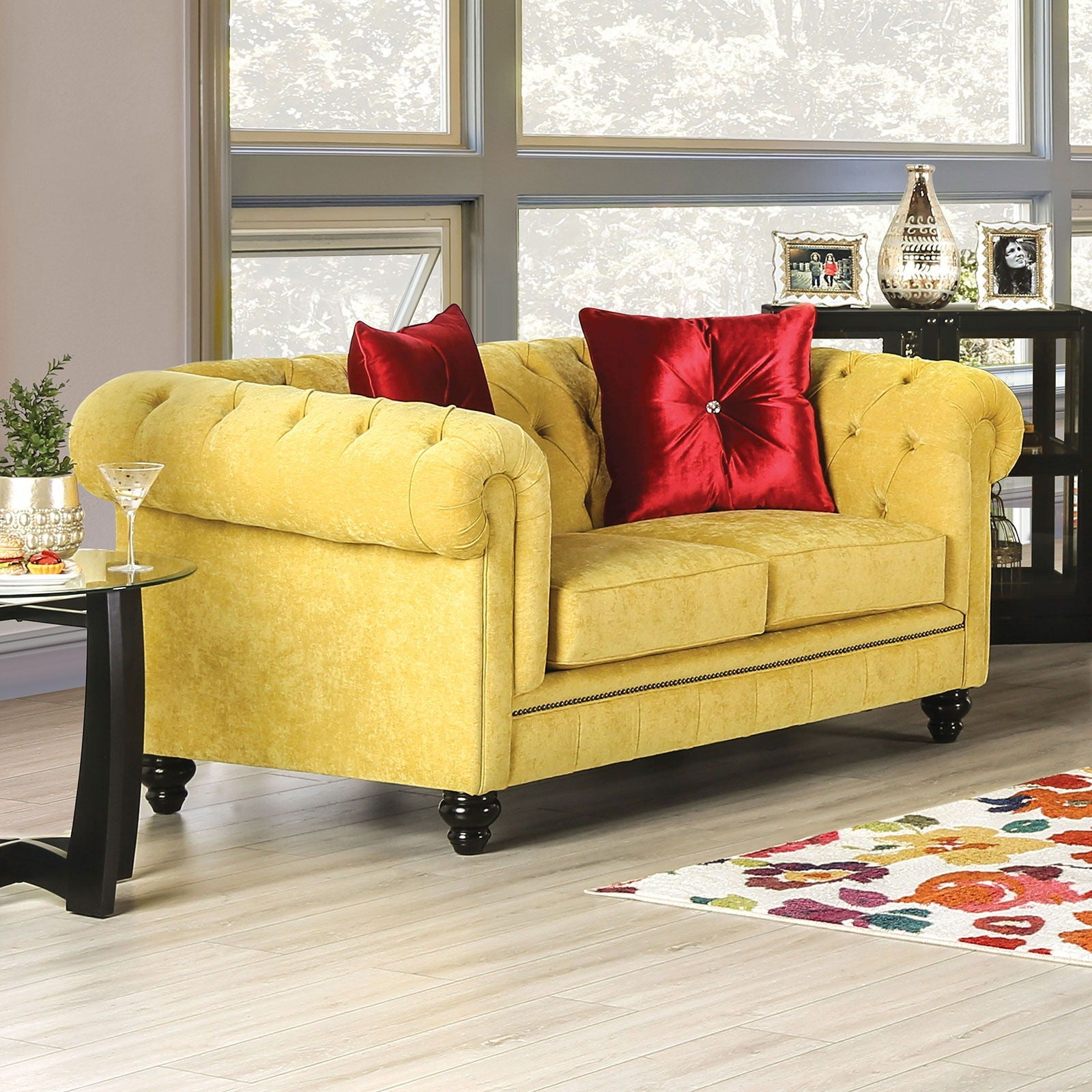 Red and yellow deals sofa