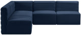 Quincy - Modular Sectional 5 Piece - Navy - Fabric - Modern & Contemporary - Home Elegance USA