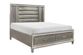 Tamsin Queen Platform Bed With Footboard Storage, Led Lighting 1616-1 | Homelegance