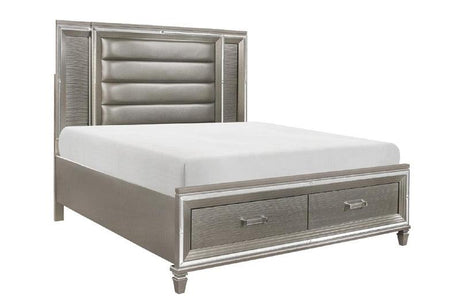 Homelegance - Tamsin Queen Platform Bed With Footboard Storage, Led Lighting - 1616-1