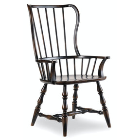 Sanctuary Spindle Arm Chair Ebony Black Farmhouse Dining – Hooker Furniture