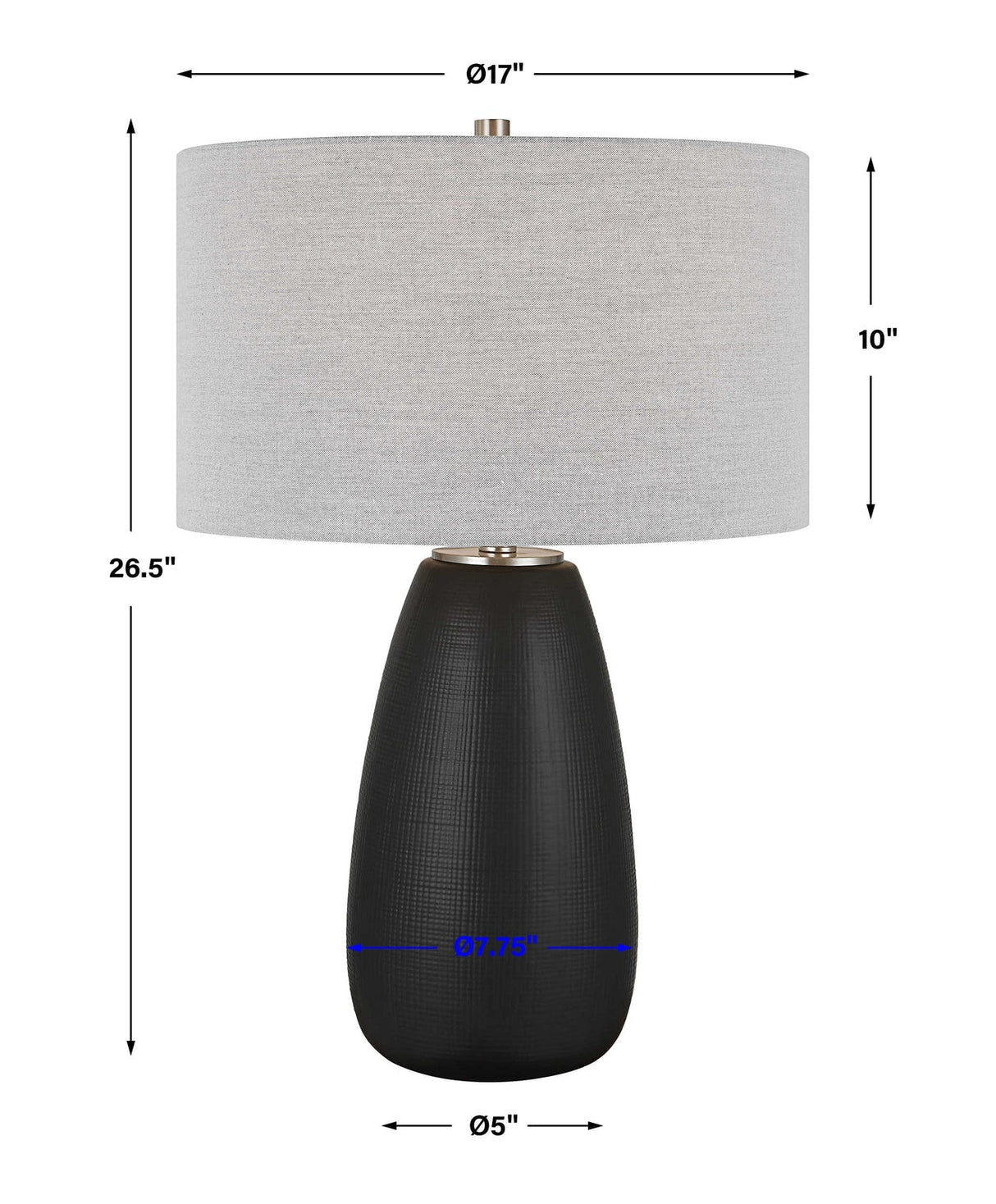 Uttermost Twilight Satin Black Table Lamp - Home Elegance USA