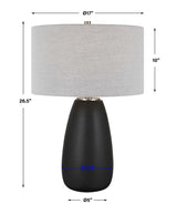 Uttermost Twilight Satin Black Table Lamp - Home Elegance USA