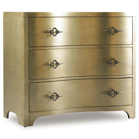 Sanctuary Three-Drawer Shaped Front Gold Chest | Hooker