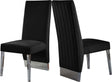 Porsha Velvet Dining Chair Set Of 2 In Black - 756Black-C | Meridian