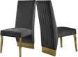 Porsha Velvet Dining Chair Set Of 2 In Grey - 755Grey-C | Meridian
