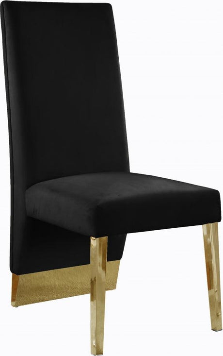 Meridian Furniture - Porsha Velvet Dining Chair Set Of 2 In Black - 755Black-C