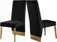 Porsha Velvet Dining Chair Set Of 2 In Black - 755Black-C | Meridian