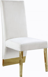 Meridian Furniture - Porsha Velvet Dining Chair Set Of 2 In Cream - 755Cream-C