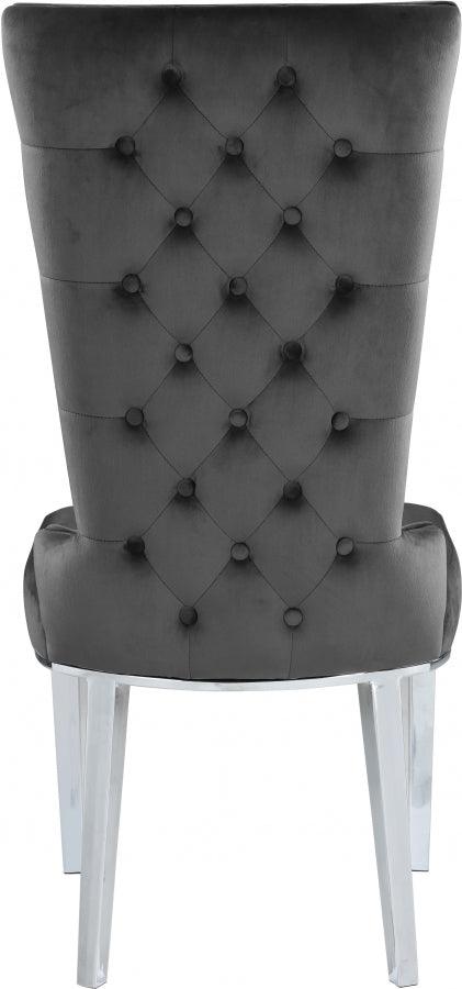 Meridian Furniture - Serafina Velet Dining Chair In Grey (Set Of 2) - 729Grey-C