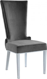 Meridian Furniture - Serafina Velet Dining Chair In Grey (Set Of 2) - 729Grey-C