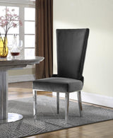 Meridian Furniture - Serafina Velet Dining Chair In Grey (Set Of 2) - 729Grey-C