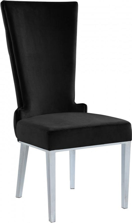 Meridian Furniture - Serafina Velet Dining Chair In Black (Set Of 2) - 729Black-C