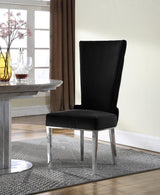 Meridian Furniture - Serafina Velet Dining Chair In Black (Set Of 2) - 729Black-C