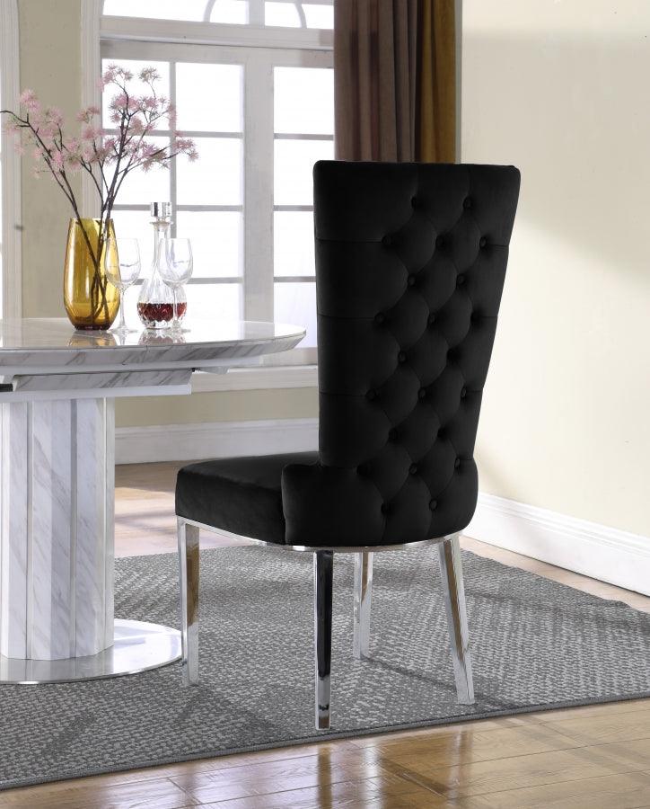 Meridian Furniture - Serafina Velet Dining Chair In Black (Set Of 2) - 729Black-C