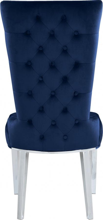 Meridian Furniture - Serafina Velet Dining Chair In Navy (Set Of 2) - 729Navy-C