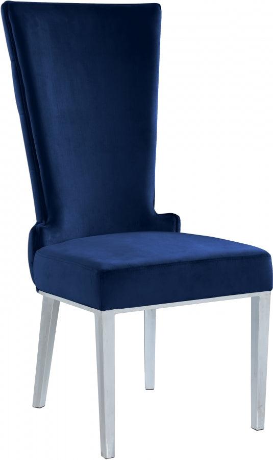 Meridian Furniture - Serafina Velet Dining Chair In Navy (Set Of 2) - 729Navy-C