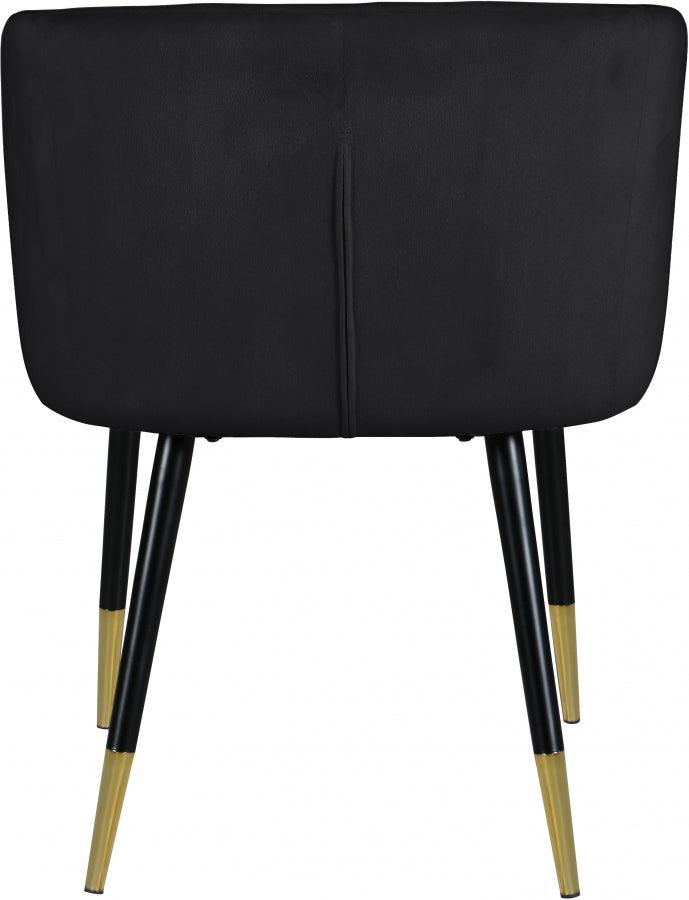 Meridian Furniture - Louise Velvet Dining Chair In Black (Set Of 2) - 733Black-C