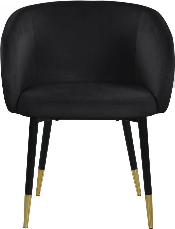 Meridian Furniture - Louise Velvet Dining Chair In Black (Set Of 2) - 733Black-C