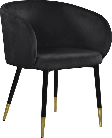 Meridian Furniture - Louise Velvet Dining Chair In Black (Set Of 2) - 733Black-C