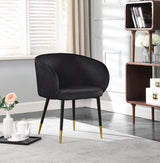 Meridian Furniture - Louise Velvet Dining Chair In Black (Set Of 2) - 733Black-C