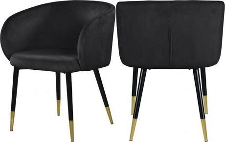 Meridian Furniture - Louise Velvet Dining Chair In Black (Set Of 2) - 733Black-C