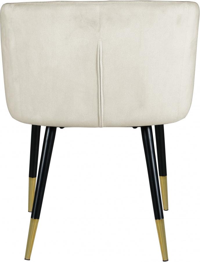 Meridian Furniture - Louise Velvet Dining Chair In Cream (Set Of 2) - 733Cream-C