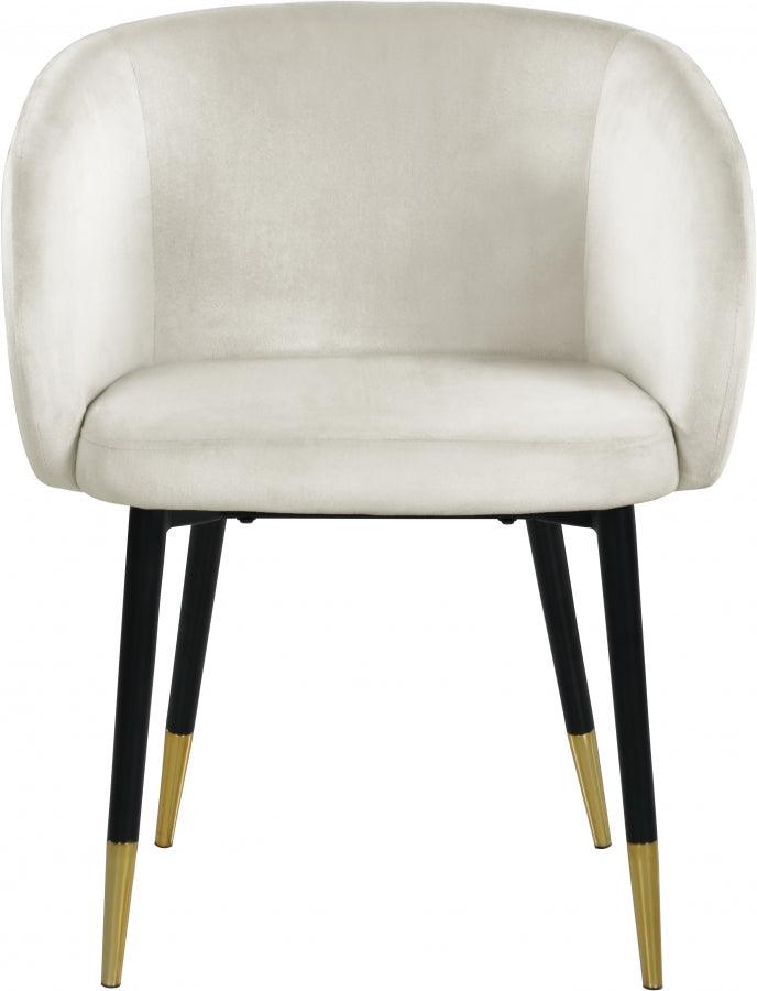 Meridian Furniture - Louise Velvet Dining Chair In Cream (Set Of 2) - 733Cream-C