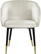 Meridian Furniture - Louise Velvet Dining Chair In Cream (Set Of 2) - 733Cream-C