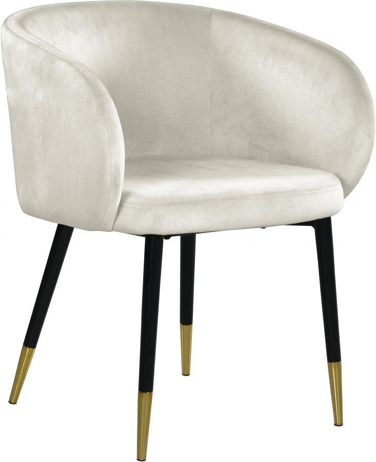 Meridian Furniture - Louise Velvet Dining Chair In Cream (Set Of 2) - 733Cream-C