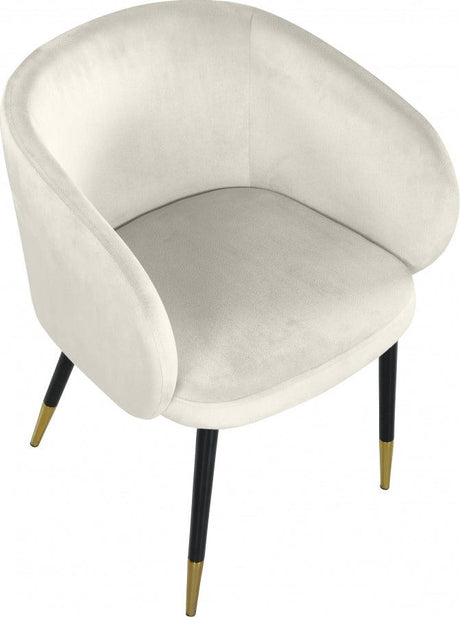 Meridian Furniture - Louise Velvet Dining Chair In Cream (Set Of 2) - 733Cream-C