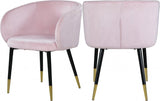 Meridian Furniture - Louise Velvet Dining Chair In Pink (Set Of 2) - 733Pink-C