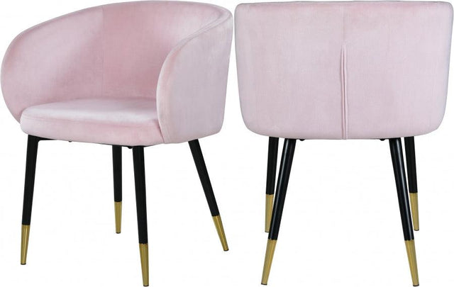 Meridian Furniture - Louise Velvet Dining Chair In Pink (Set Of 2) - 733Pink-C