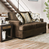 Taliyah - Sofa & Loveseat - Brown / Yellow - Home Elegance USA