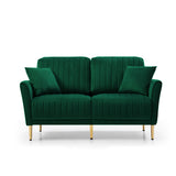 Sofa Sets for Living Room 3 Piece Mid Century Modern Sectional Couch Set, 2 Upholstered Loveseat Sofas and one 3-Seat Sofa (3, Green Velvet) Home Elegance USA