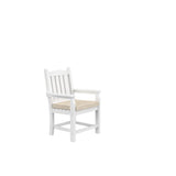 HDPE Dining Chair, White, With Cushion, Set of 2