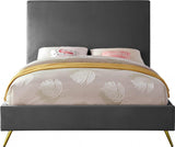 Meridian Furniture - Jasmine Velvet King Bed In Grey - Jasminegrey-K