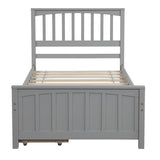 Twin size Platform Bed with Two Drawers, Gray - Home Elegance USA