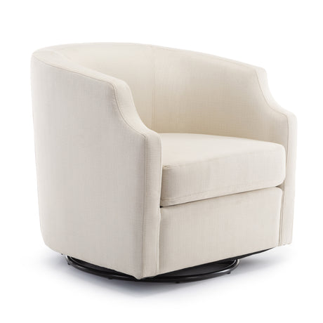 Isabelle Linen Swivel Glider Barrel Chair - Home Elegance USA