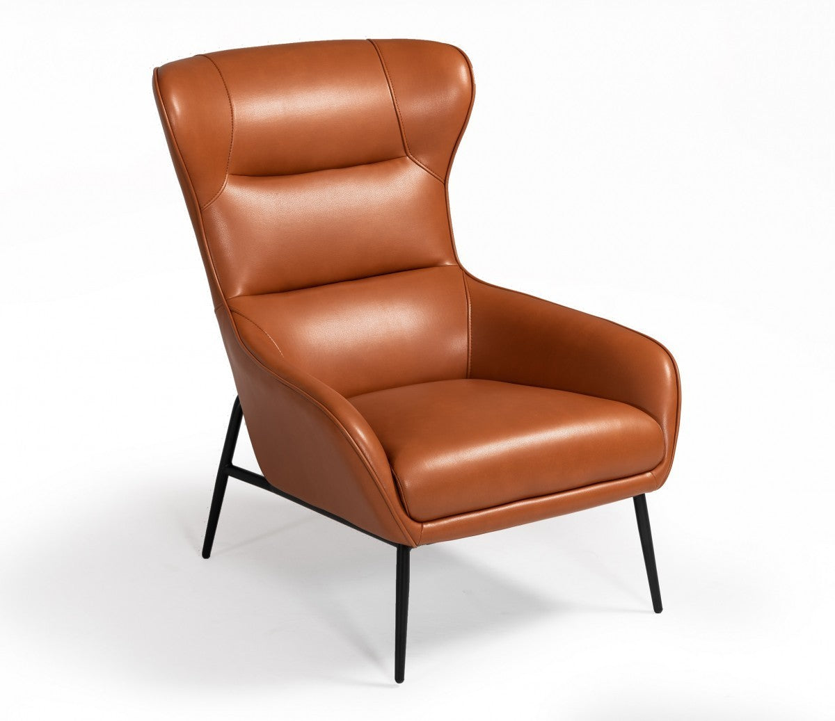 Divani Casa Susan Modern Orange Leatherette Lounge Chair - Home Elegance USA