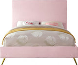 Meridian Furniture - Jasmine Velvet Queen Bed In Pink - Jasminepink-Q