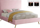 Meridian Furniture - Jasmine Velvet Queen Bed In Pink - Jasminepink-Q