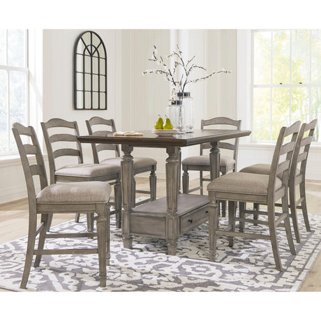 Signature Design By Ashley Lodenbay D751 7 Pc Counter Height Dining Set - Home Elegance USA