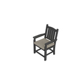 HDPE Dining Chair, Gray, With Cushion, Set of 2