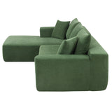 109*68" Modular Sectional Living Room Sofa Set, Modern Minimalist Style Couch, Upholstered Sleeper Sofa for Living Room, Bedroom, Salon, 2 PC Free Combination, L - Shape, Green | Home Elegance USA