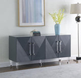 Meridian Furniture - Anastasia Sideboard-Buffet In Grey Lacquer - 320