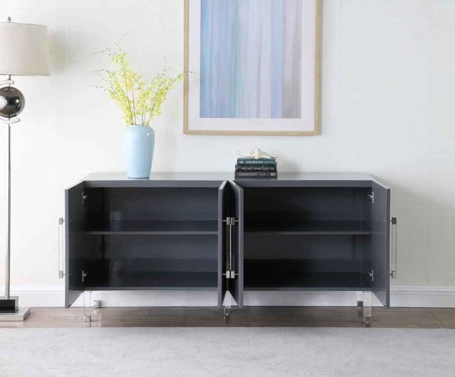 Meridian Furniture - Anastasia Sideboard-Buffet In Grey Lacquer - 320