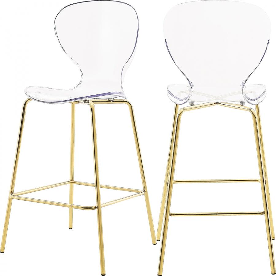 Meridian Furniture - Clarion Counter Stool In Gold (Set Of 2) - 767-C