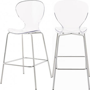 Clarion Counter Stool In Chrome (Set Of 2) - 768-C | Meridian